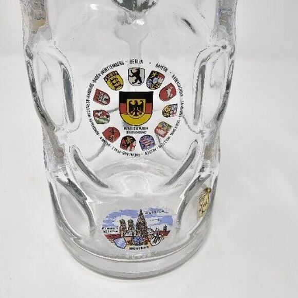 German Beer Stein Glass Large Wittig Hadamar Tankard Mug Germany Man Cave - Picture 6 of 10